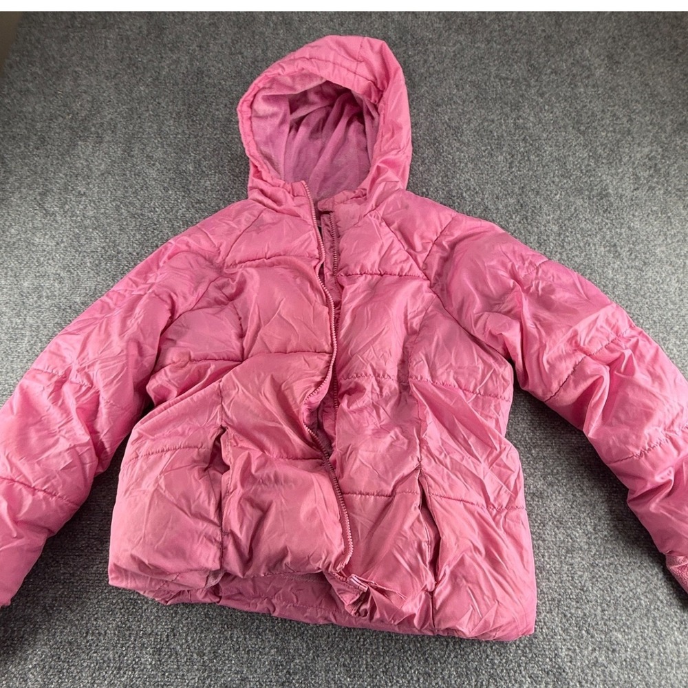 Swiss Tech Girls Pink Puffer Jacket Hooded Fleece Lined XL 14-16 SW33100078338D